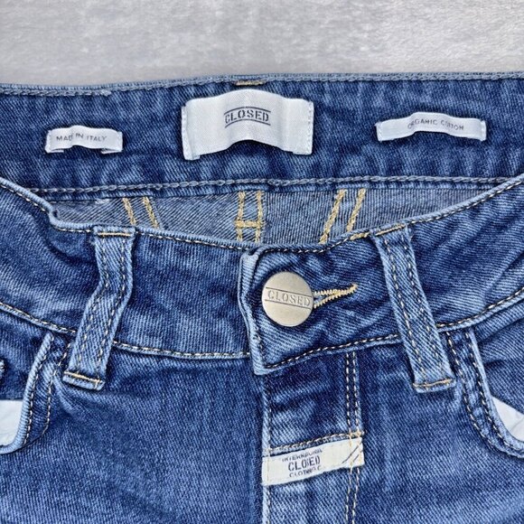 Closed Organic Cotton Jeans Made In Italy Distressed Ankle Denim Women's Sz 24 - Picture 3 of 11